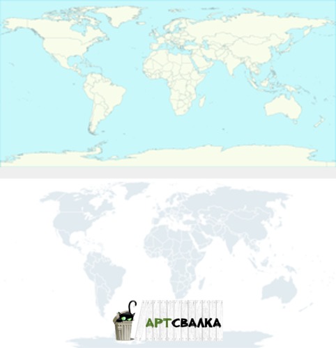 Векторная карта мира в разрезе  | Vector map of the world in terms